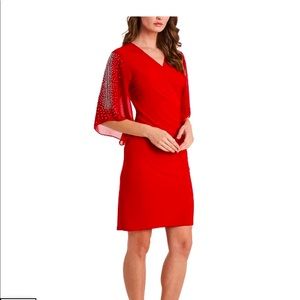 MSK Red Embellished Cold Shoulder Dress—great for Valentine’s Date💋♥️